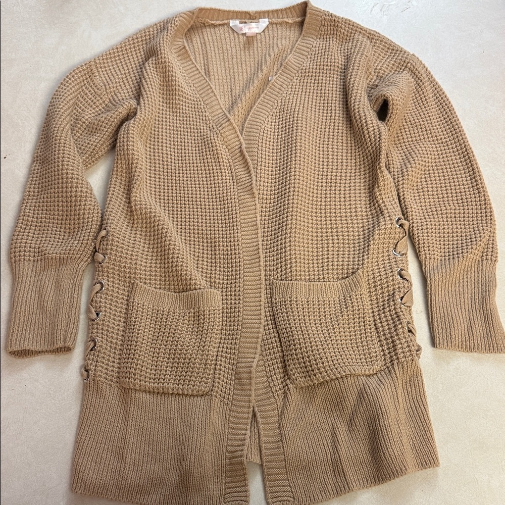 No Boundaries Women's Beige Knit Cardigan π― - Picture 1 of 12